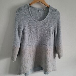 Anthropology Knitted and knotted wool alpaca crew knit sweater